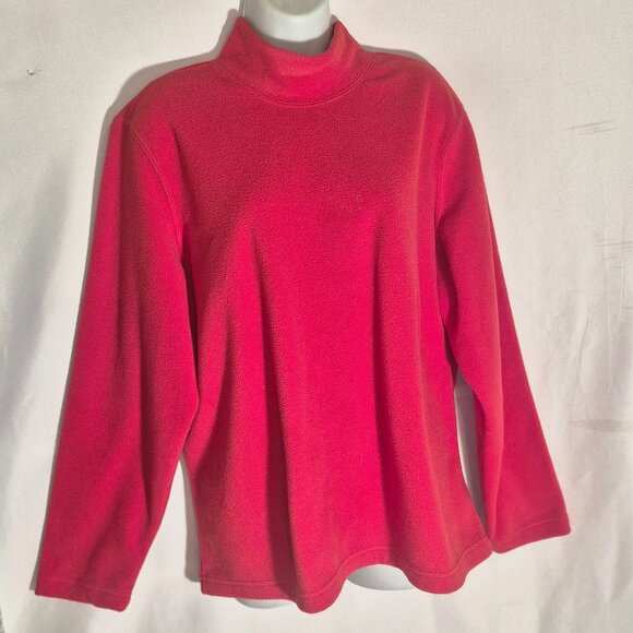 BLAIR red fleece sweater/jacket, turtleneck, in size Large - Picture 9 of 12